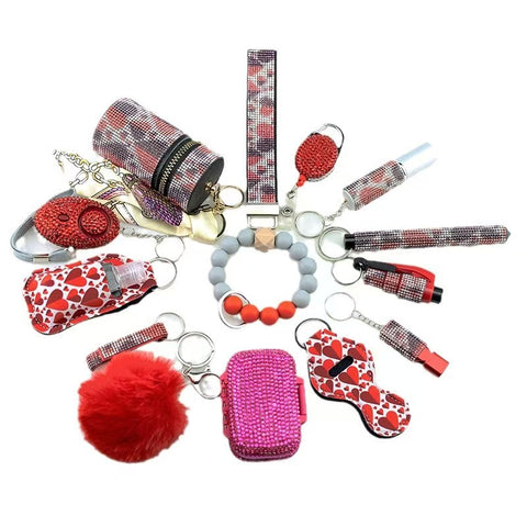 14 PCS Bling Self-defense Keychains