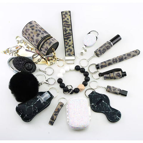 14 PCS Bling Self-defense Keychains