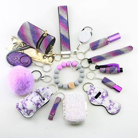 14 PCS Bling Self-defense Keychains