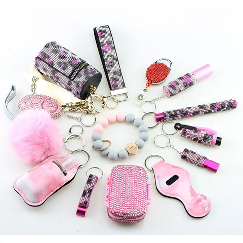 14 PCS Bling Self-defense Keychains