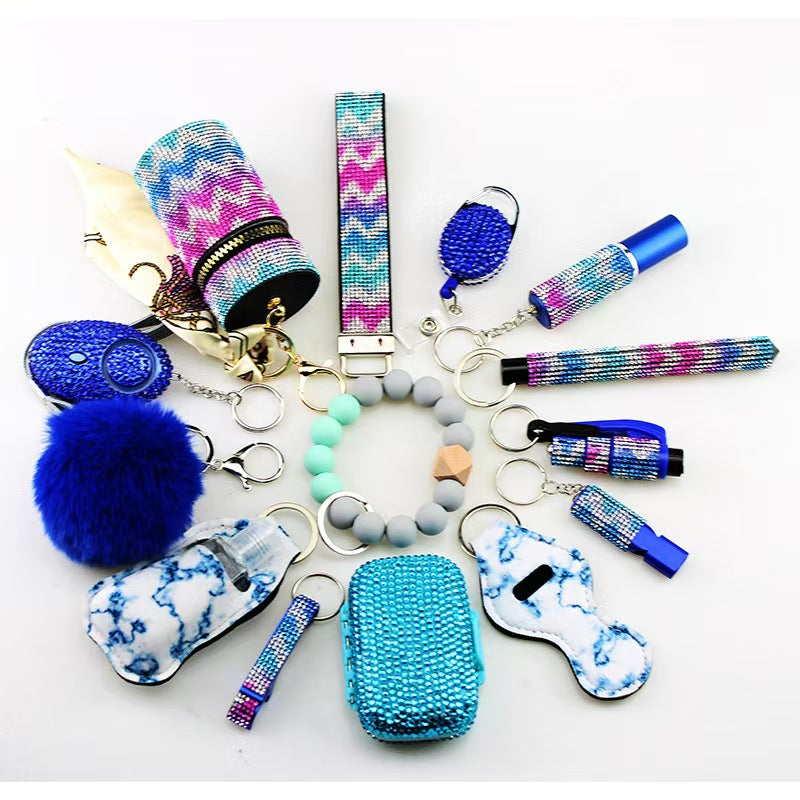 14 PCS Bling Self-defense Keychains