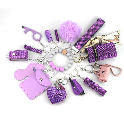 14 PCS Bling Self-defense Keychains