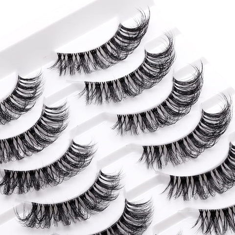 10 Pair Clear Band Lashes, Fluffy 20mm