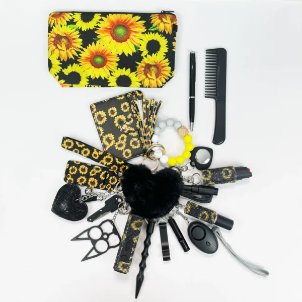 20pcs Keychain Sets With Wristlet Bracelet Wallet, Mini Bag, Comb, Pen For Women And Girls - Image 2