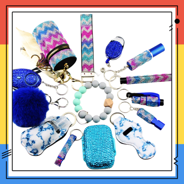 14 PCS Bling Selfdefense  Keychains