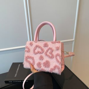Plush tote bag - pink