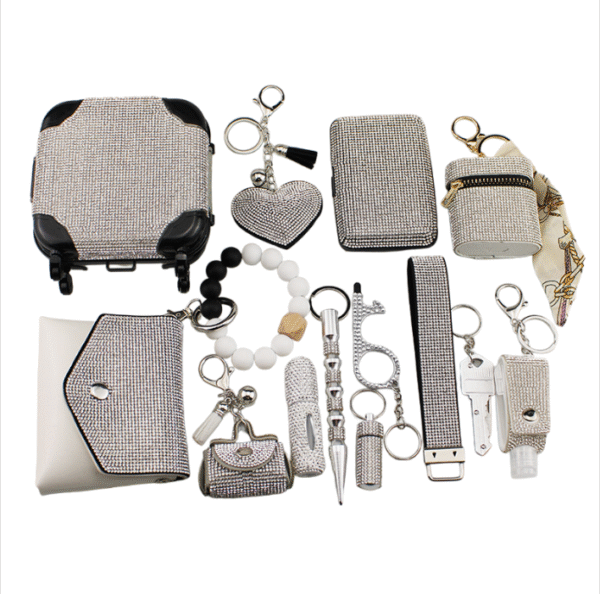New 14 PCS Bling  Selfdefense  Keychain Set - Image 2